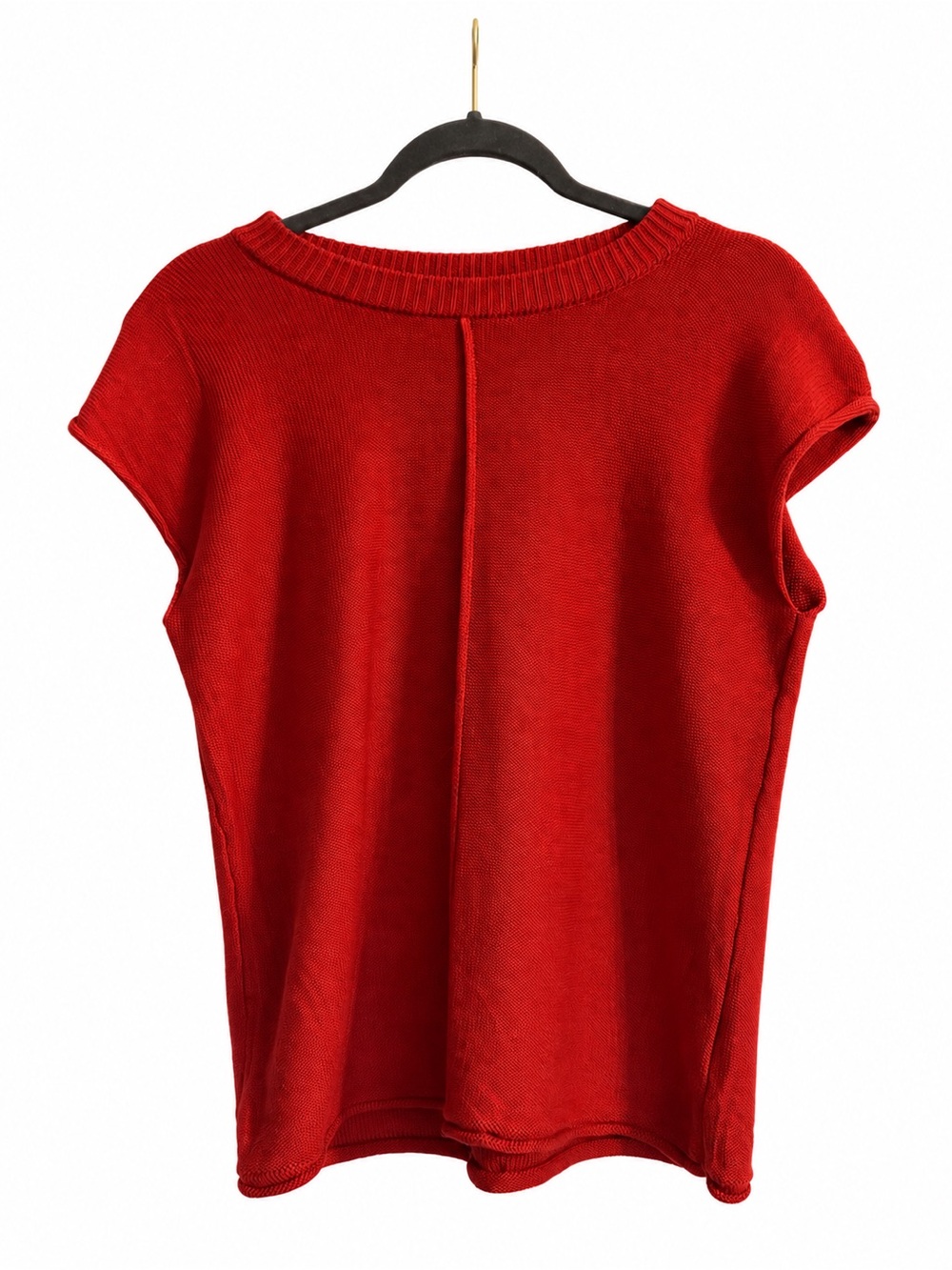Red Short-Sleeve Knit Top - Women